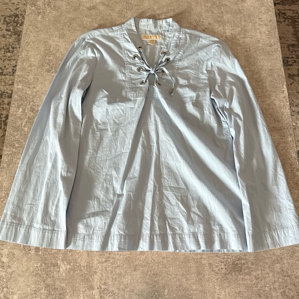 Michaels Sky Blue Grommet Detail Top
